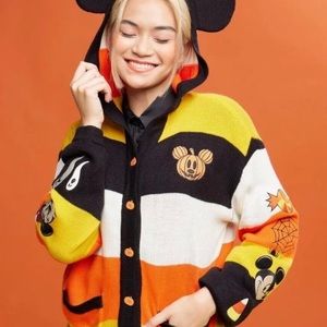 Disney Mickey Mouse Halloween Candy Corn Cardigan Hot Topic